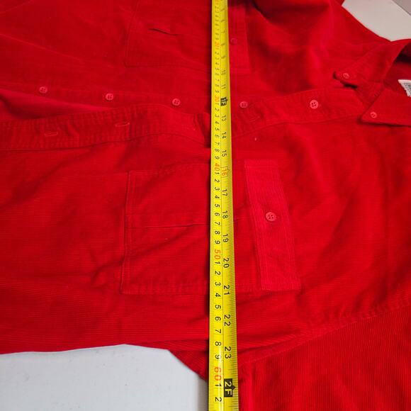 Expressions, Vintage 90's Red Corduroy Long Sleeve Button-Up, Mens, XL - Picture 2 of 8